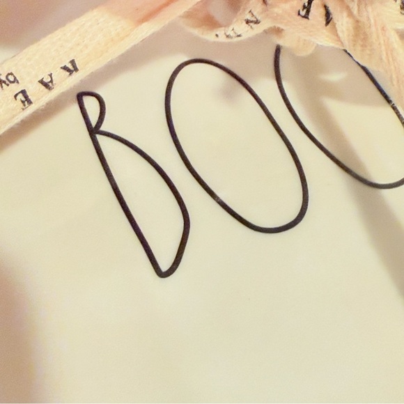 RAE DUNN POTTERY CERAMIC Boo Snack Mini Plates Set of 4 NWT Halloween - Picture 4 of 4